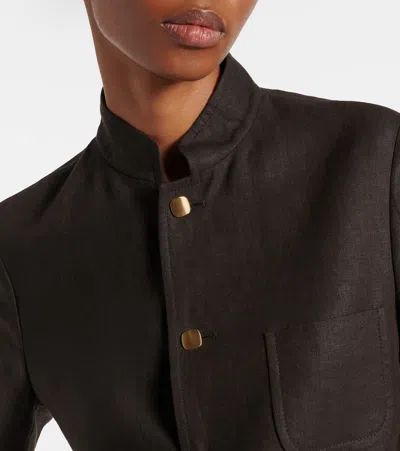 Loro Piana Spagna Linen Jacket In Brown