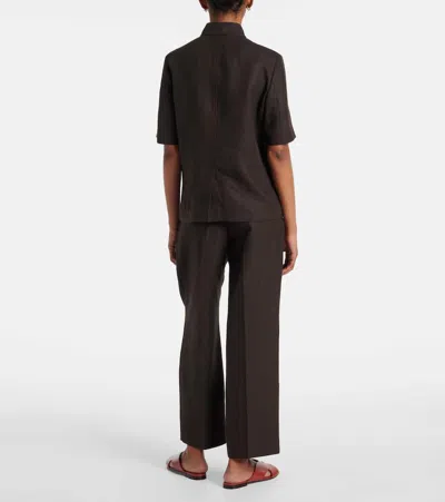 Loro Piana Spagna Linen Jacket In Brown