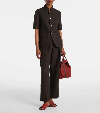 Loro Piana Spagna Linen Jacket In Brown