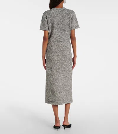 Tory Burch Fitted Grey Skirt With Textured Speckled Fabric In Gray