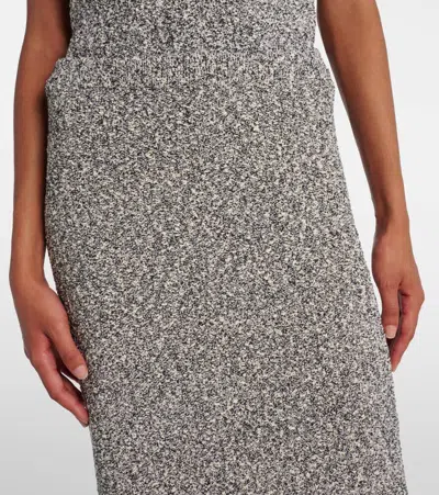 Tory Burch Fitted Grey Skirt With Textured Speckled Fabric In Gray