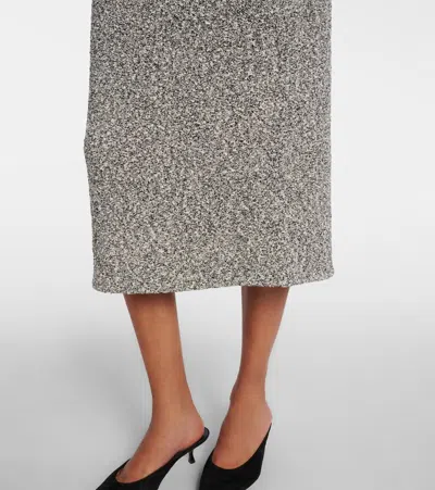 Tory Burch Fitted Grey Skirt With Textured Speckled Fabric In Gray