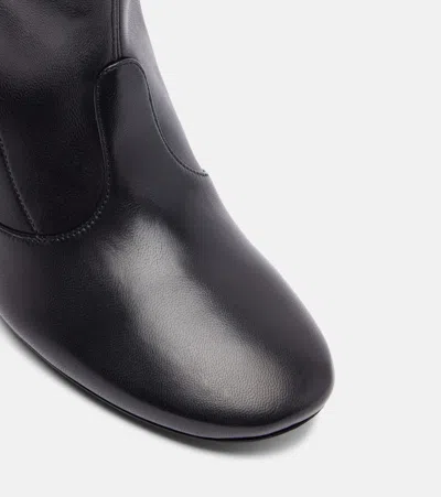 Givenchy Leather Metallic Sculpted-heel Ankle Booties In Black