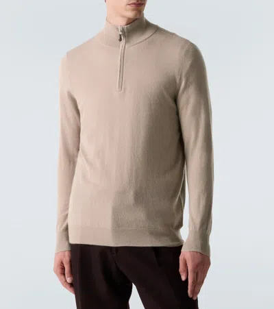 Arch4 Mr Fenchurch Cashmere Half-zip Sweater In Neutral