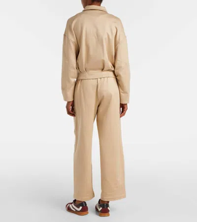 Max Mara Silk And Cotton Cropped Sweatshirt In Brown