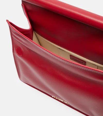 Jacquemus Round Square Clutch Bag Top Handle In Red