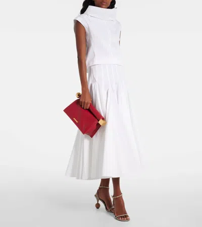 Jacquemus Round Square Clutch Bag Top Handle In Red