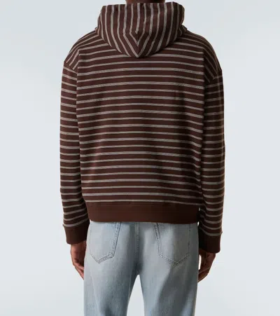Miu Miu Striped Cotton Hoodie In Green