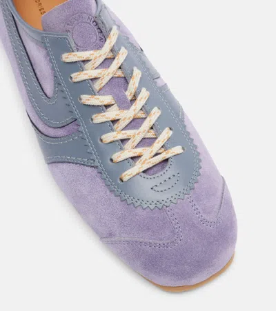 Dries Van Noten Lilac Suede Sneakers In Purple