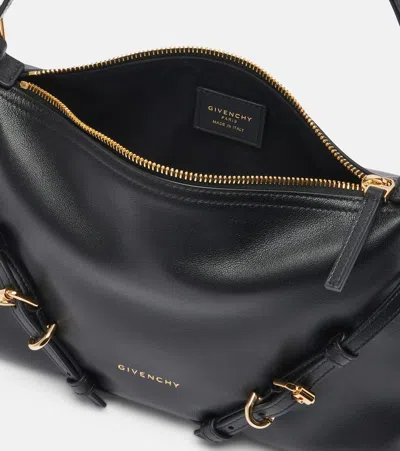 Givenchy Hammered Leather Shoulder Bag With Logo On The Front And Metal Details In Black