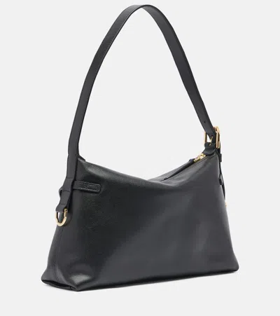 Givenchy Hammered Leather Shoulder Bag With Logo On The Front And Metal Details In Black