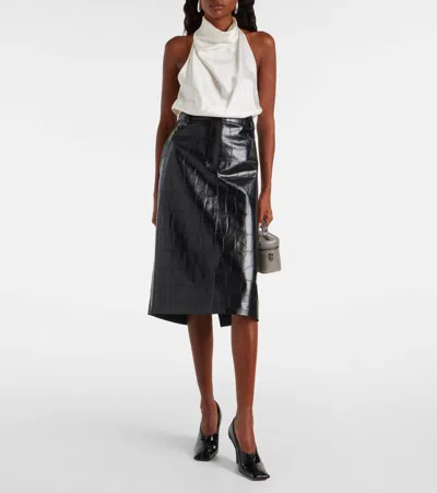 Stella Mccartney Cowl Neck Satin Halter Top In White
