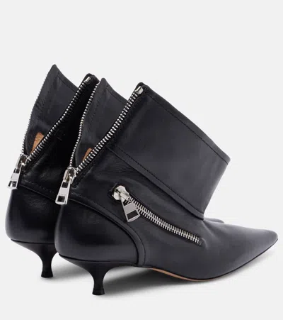 Jw Anderson J. W. Anderson Black Leather Biker Kitten Heel Ankle Boot In Black