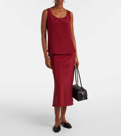 Max Mara Pecora Silk-blend Top In Red