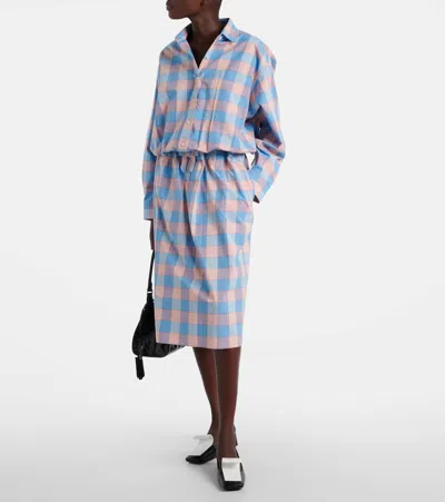 Prada Checked Poplin Shirt In Multi