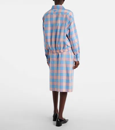 Prada Checked Poplin Shirt In Multi