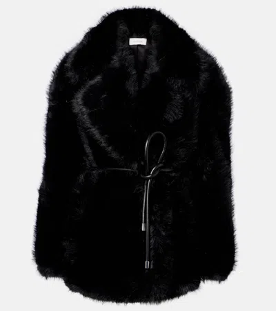 Sportmax Rosaria Teddy Short Coat In Black