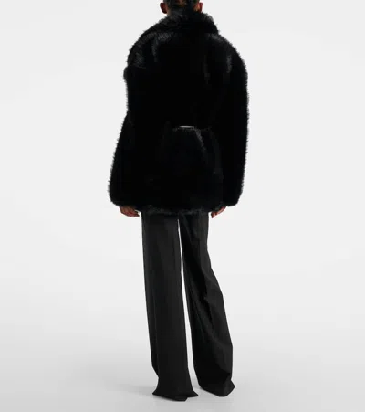 Sportmax Rosaria Teddy Short Coat In Black
