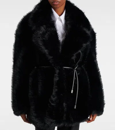 Sportmax Rosaria Teddy Short Coat In Black