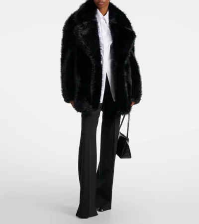 Sportmax Rosaria Teddy Short Coat In Black