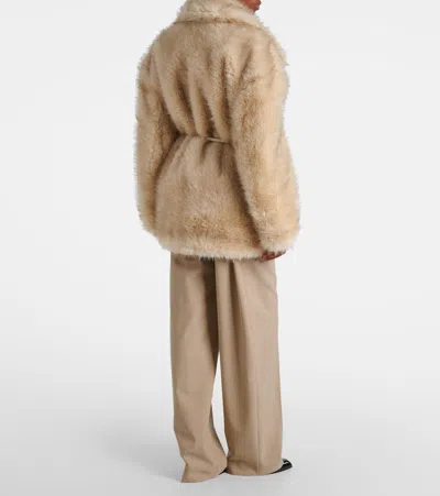 Sportmax "rosaria" Jacket In Ecofur In Neutral