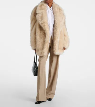 Sportmax "rosaria" Jacket In Ecofur In Neutral