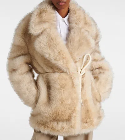 Sportmax "rosaria" Jacket In Ecofur In Neutral