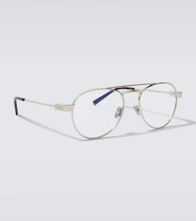 Saint Laurent Sl 808 Opt Aviator Glasses In Metallic