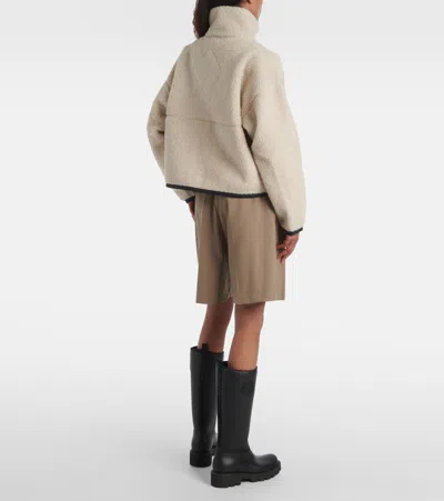 Canada Goose Womens Light Tan-tan Clair Simcoe Fleece Wool-blend Jacket Xs In White