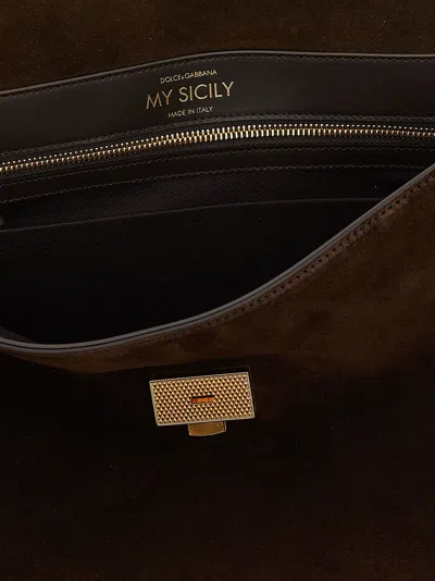 Dolce & Gabbana My Sicily Large Handbag In Brown