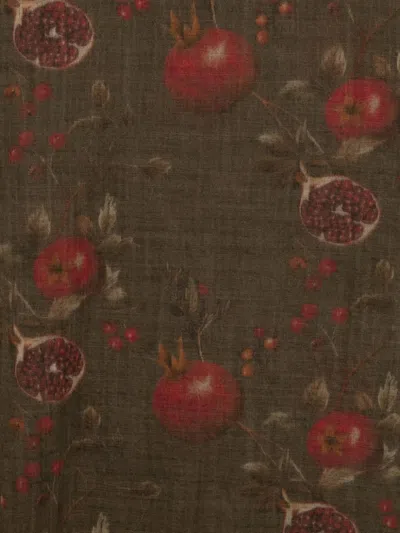 Uma Wang Pomegranate-print Virgin-wool Scarf