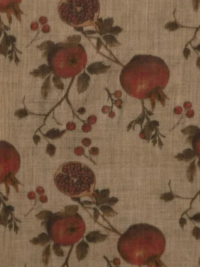 Uma Wang Pomegranate Print Wool Scarf