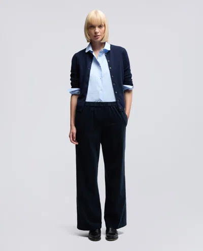 Aspesi Cashmere Wool Flannel Trousers In Blue
