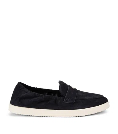 Tory Burch Sporty Suede Slip-on Loafers In Navy