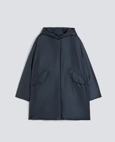 Aspesi Hooded Parka Coat In Blue