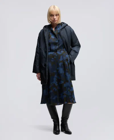 Aspesi Hooded Parka Coat In Blue