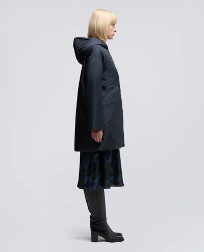 Aspesi Hooded Parka Coat In Blue