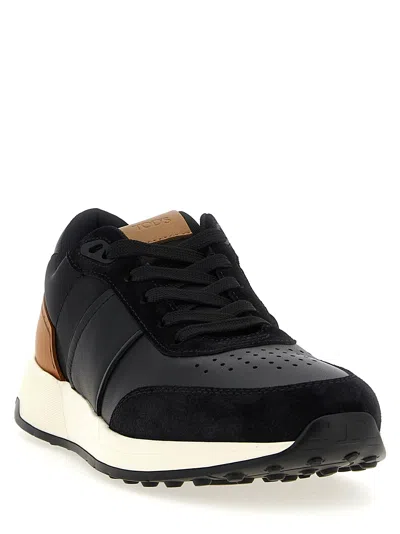 Tod's Leather And Technical Fabric Sneakers In Black