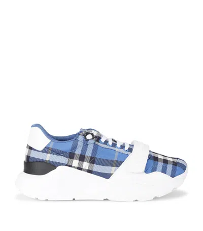 Burberry New Regis Vintage Check Sneakers In Blue