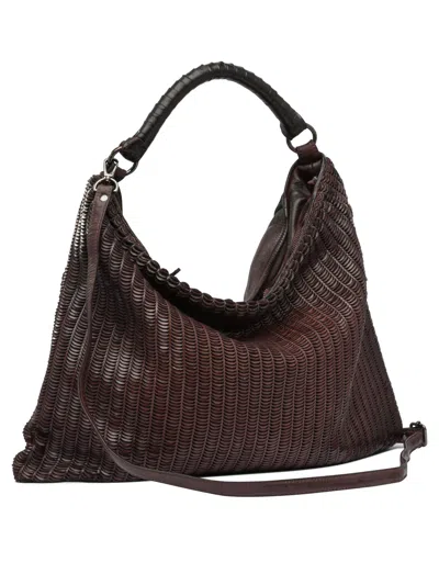 Giancarlo Nevola Bordeaux Calf Leather Shoulder Bag In Red