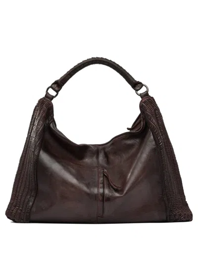 Giancarlo Nevola Bordeaux Calf Leather Shoulder Bag In Red
