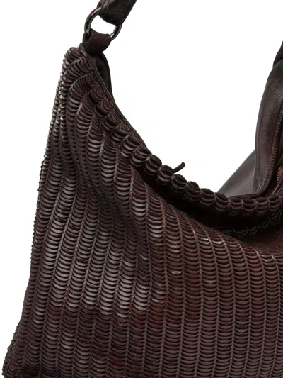 Giancarlo Nevola Bordeaux Calf Leather Shoulder Bag In Red