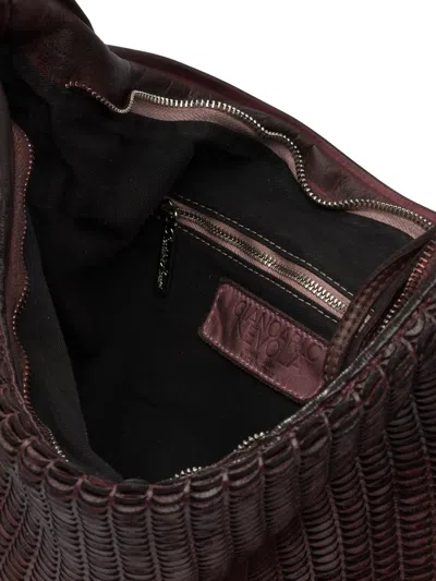 Giancarlo Nevola Bordeaux Calf Leather Shoulder Bag In Red