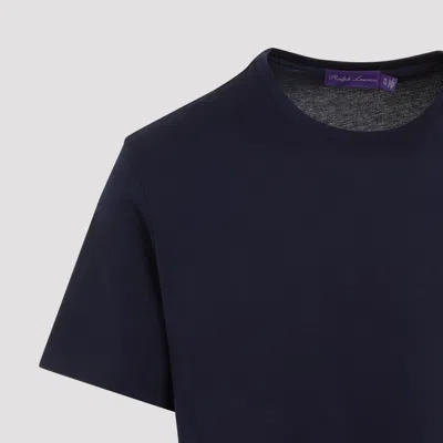 Ralph Lauren X Purple Label Plain Deep Blue Crew Neck T-shirt In Blue