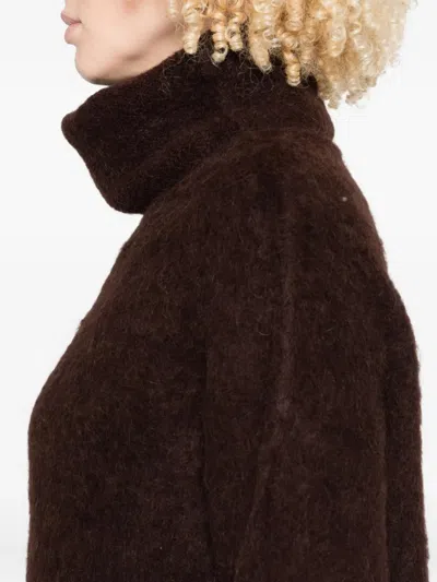 Uma Wang Brown Stretch Alpaca Blend Sweater