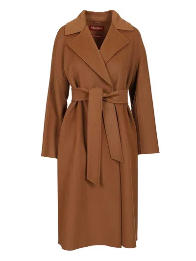 Max Mara Belt Coat In Brown
