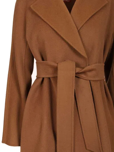 Max Mara Belt Coat In Brown