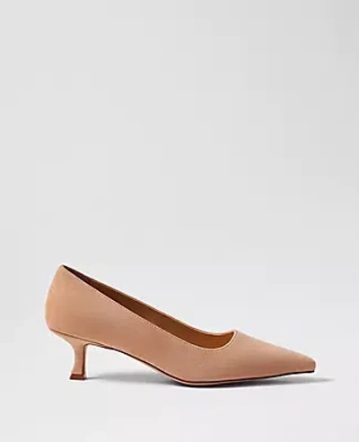 Ann Taylor Suede Nip Toe Kitten Heel Pumps