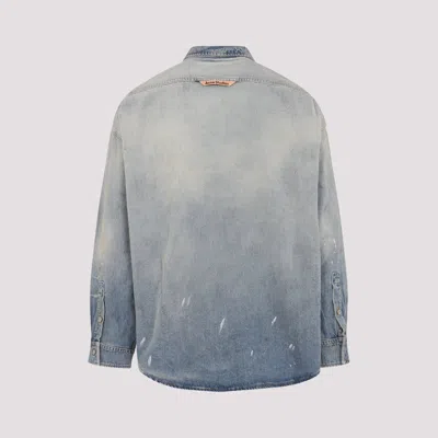 Acne Studios Distressed Denim Shirt In Blue
