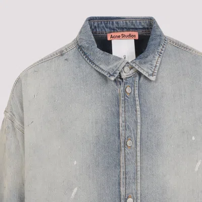 Acne Studios Distressed Denim Shirt In Blue